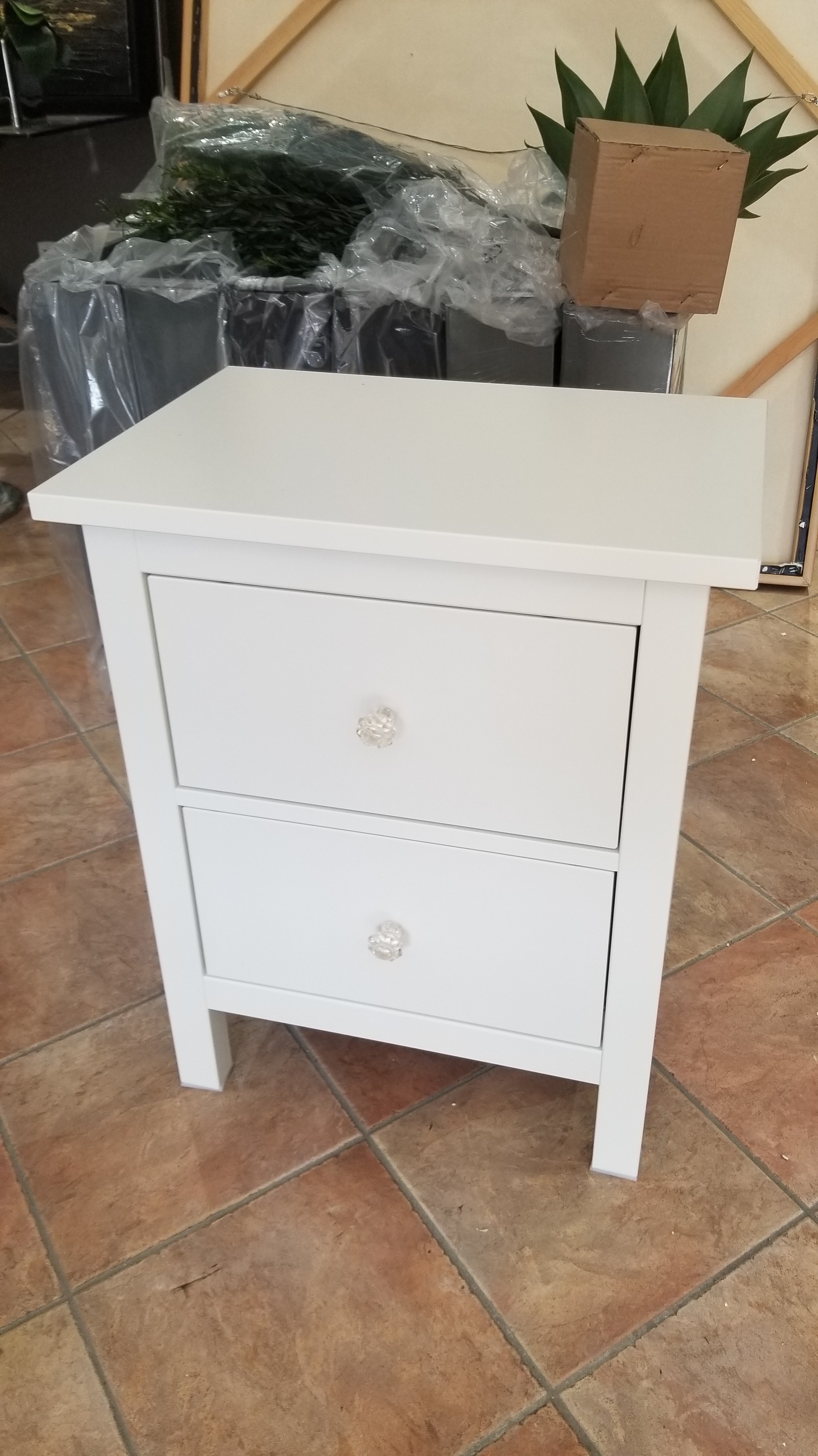 Modern Nightstand White Toronto Furniture Rental for Home Staging by
